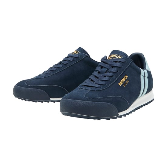 Patrick Mens Dijon Suede Running Trainers (Navy/Sky Blue) - Image 1