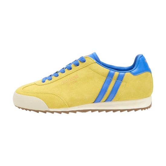 Patrick Mens Dijon Suede Running Trainers (Yellow/Royal Blue) - Image 3