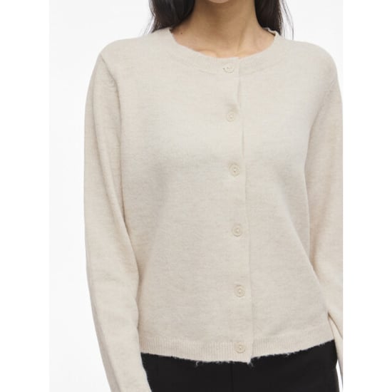 Vila Viliga ls o-neck knit cardigan noos beige - Image 2