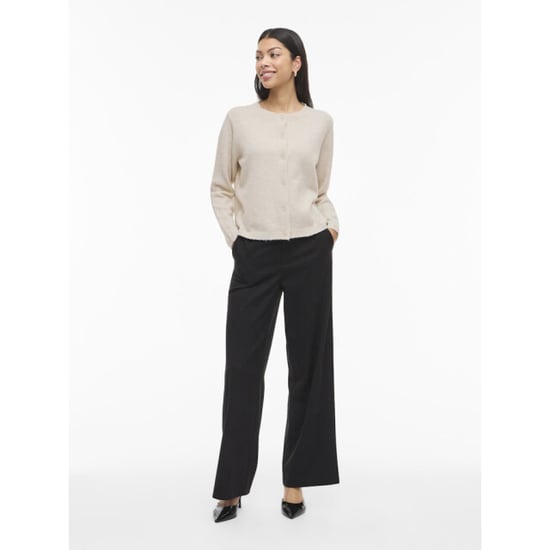 Vila Viliga ls o-neck knit cardigan noos beige - Image 4