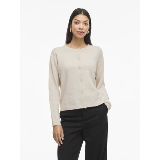 Vila Viliga ls o-neck knit cardigan noos beige - Image 5