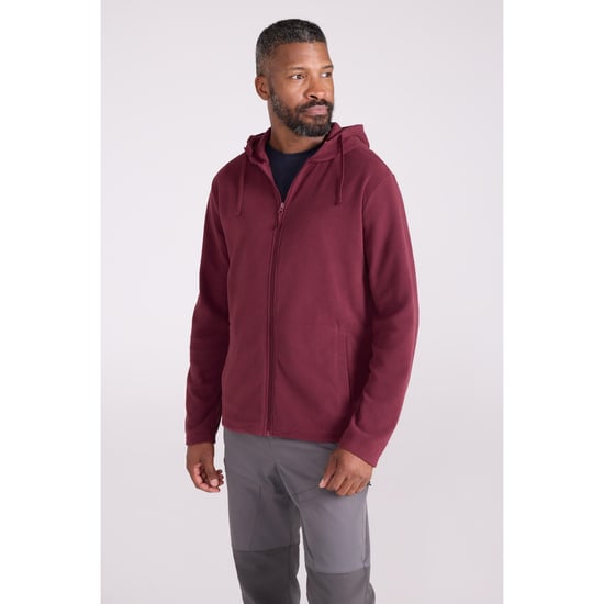 Mountain Warehouse Mens Camber Fleece Full Zip Hoodie (Burgundy) - Image 1