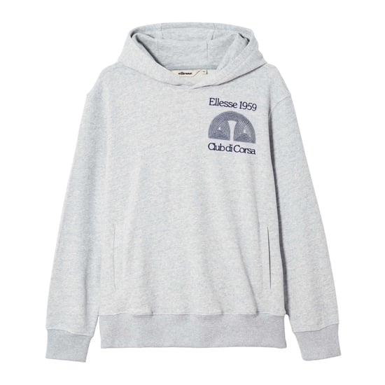 Ellesse Mens Club Di Corsa Hoodie (Light Grey Marl) - Image 1