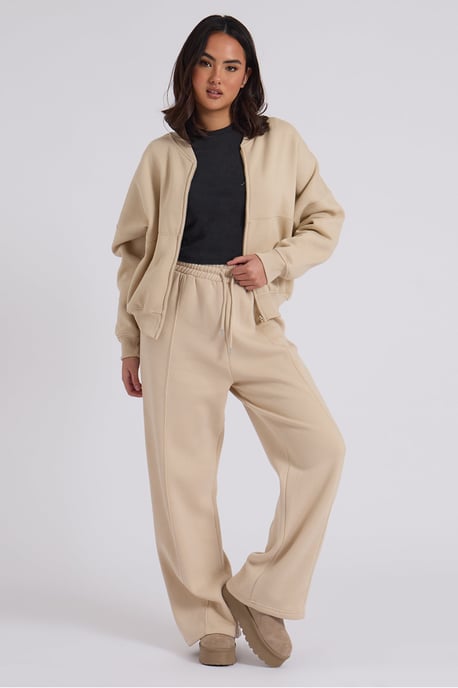 Cream Bomber and Wide Leg Jogger Set - Image 1
