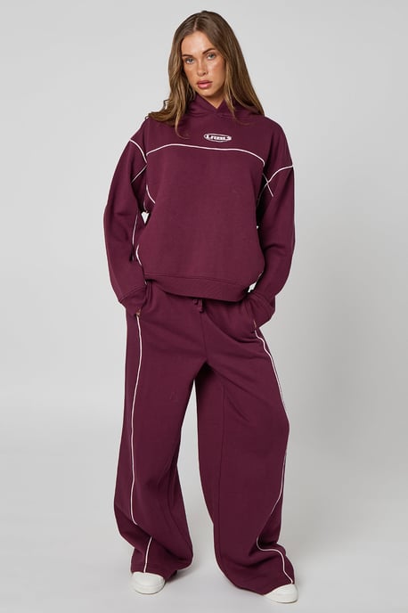 BURGUNDY PIPED JOGGER - Image 1