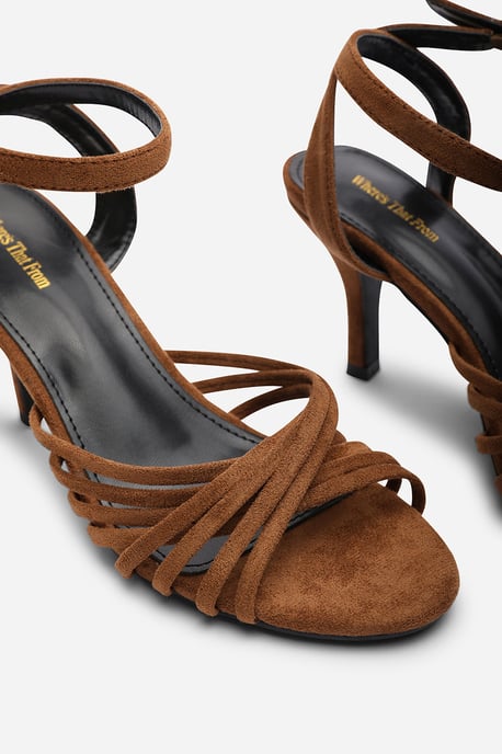 Where's That From Womens 'Cyprus' Multi Cross Over Strap Mid Heels - Image 5