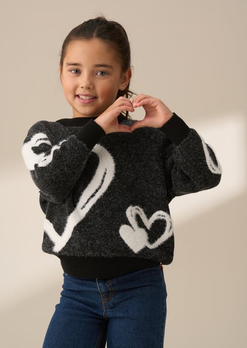Zara Black Heart Jumper - Image 2
