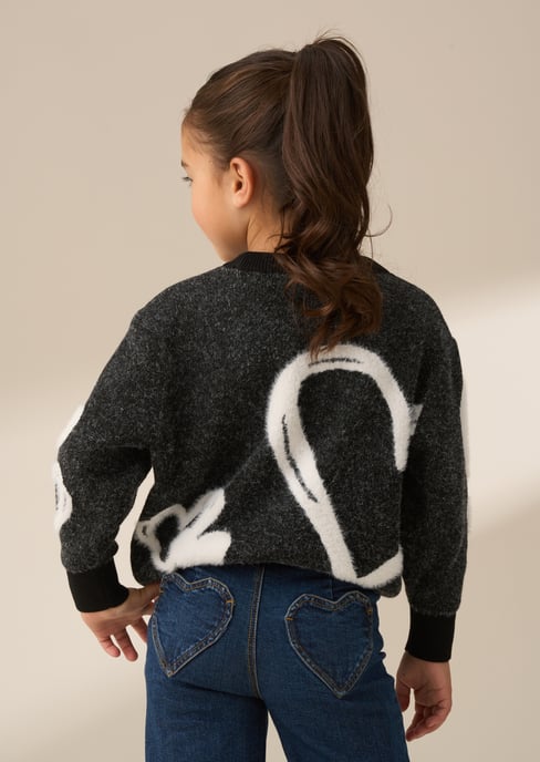 Zara Black Heart Jumper - Image 3