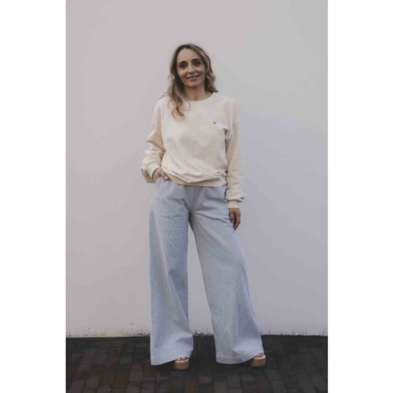 Looxs Revolution Lxs striped denim wide leg bleach blue voor dames in de kleur - Image 1
