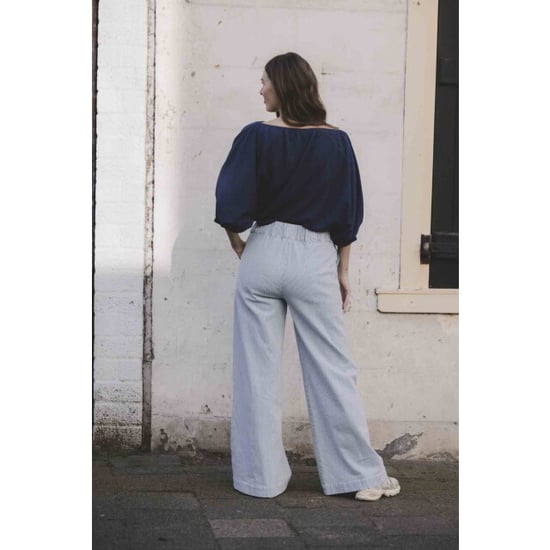 Looxs Revolution Lxs striped denim wide leg bleach blue voor dames in de kleur - Image 6