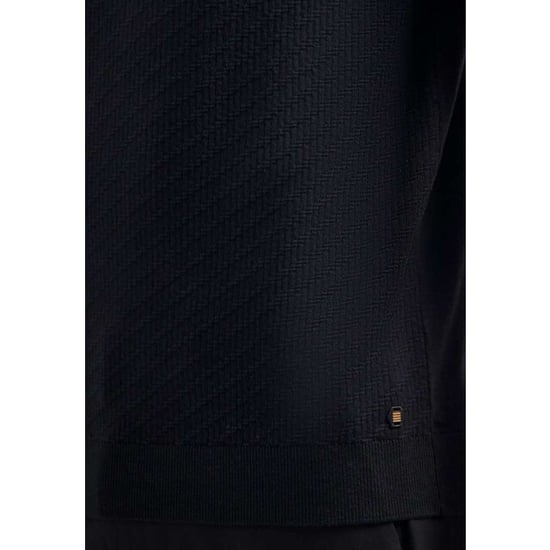 No Excess Pullover short sleeve polo zip soli black - Image 2