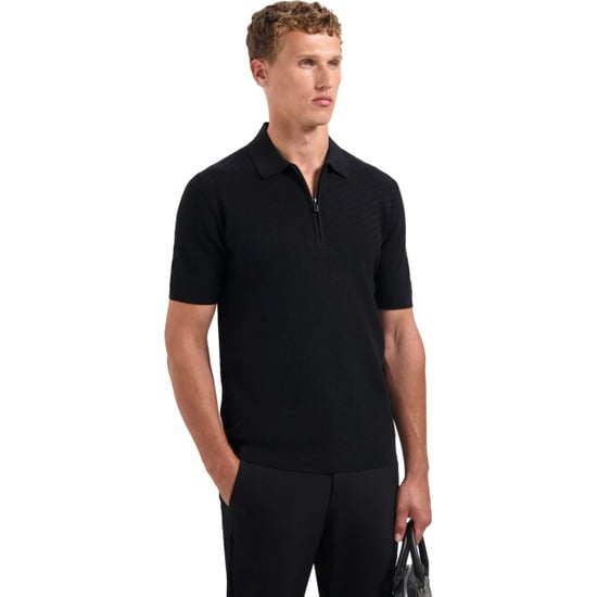 No Excess Pullover short sleeve polo zip soli black - Image 3