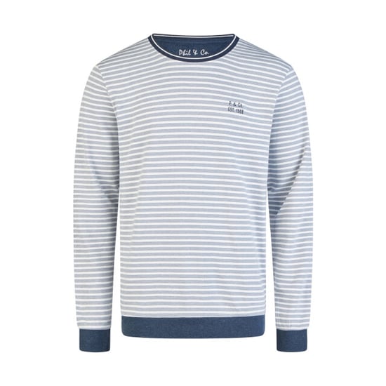 Phil & Co Heren winter pyjama set lang interlock blauw gestreept - Image 2