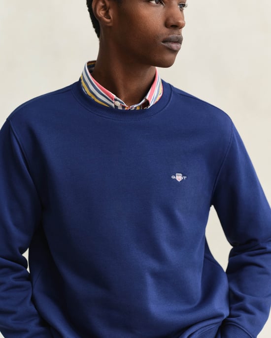 Crew Neck Regular Fit Sweatshirt in Dark Blue - Image 3