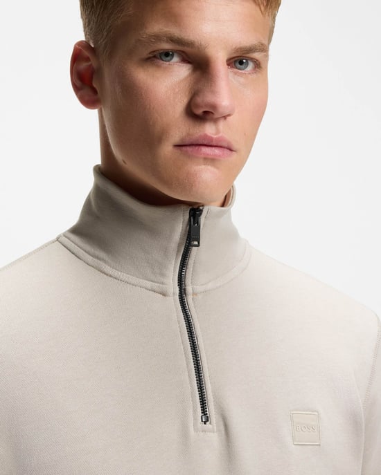 Zetrust Zetrust 1/4 Zip Sweatshirt in Light Grey - Image 3