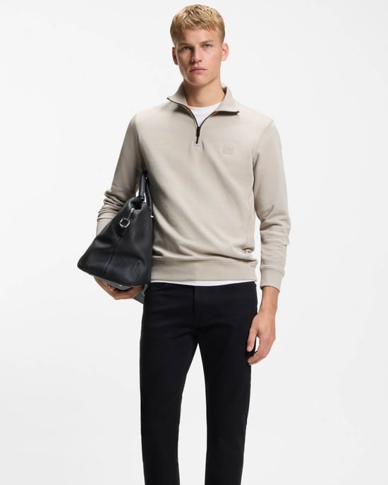 Zetrust Zetrust 1/4 Zip Sweatshirt in Light Grey - Image 4
