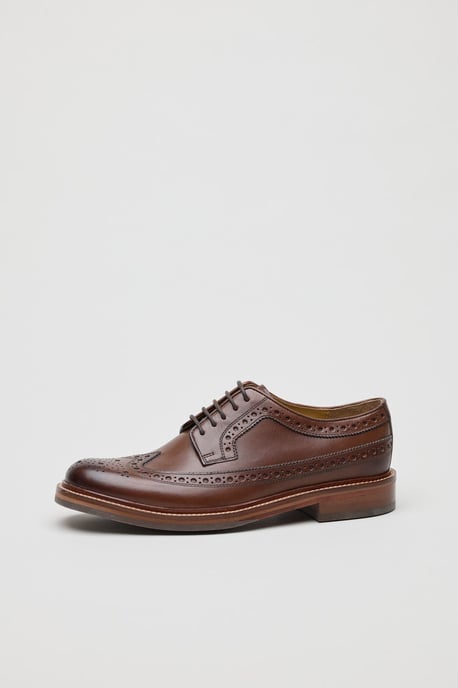 Chapman & Moore Longwing Brogue Country Leather Men's Choco Shoes - Image 2