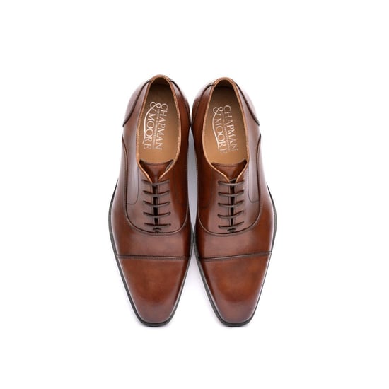 Chapman & Moore Toe Cap Oxford Leather Men's Chocolate Shoes - Image 4