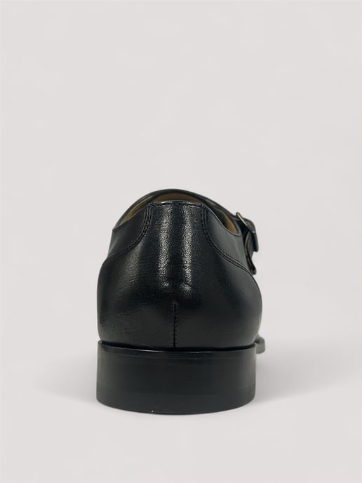 Chapman & Moore Toe Cap Monk Leather Men's Black Shoes - Image 3