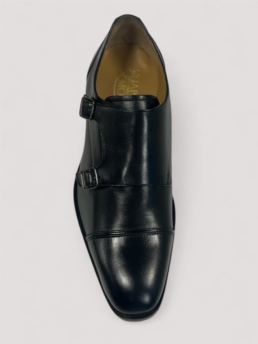 Chapman & Moore Toe Cap Monk Leather Men's Black Shoes - Image 5