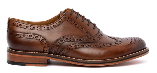 Chapman & Moore Oxford Brogue Leather Men's Mahogany Shoes - Image 2