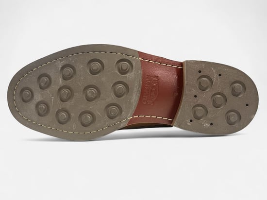 Chapman & Moore Longwing Brogue Leather/Suede Men's Tan/Navy Shoes - Image 4