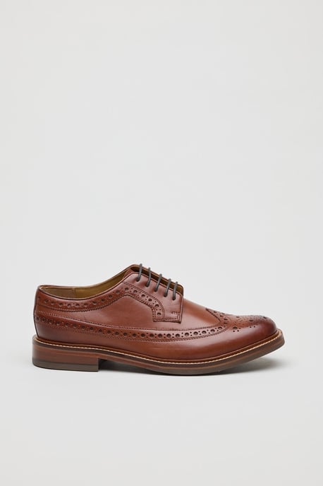 Chapman & Moore Longwing Brogue Country Leather Men's Berry Shoes - Image 2
