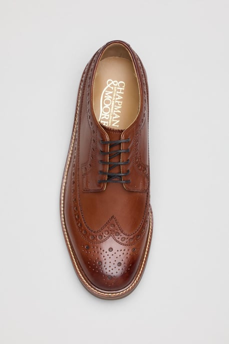 Chapman & Moore Longwing Brogue Country Leather Men's Berry Shoes - Image 5