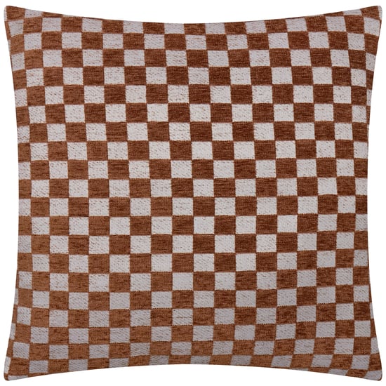 Hoem Larro Chenille Checkerboard Feather Filled Cushion - Image 1
