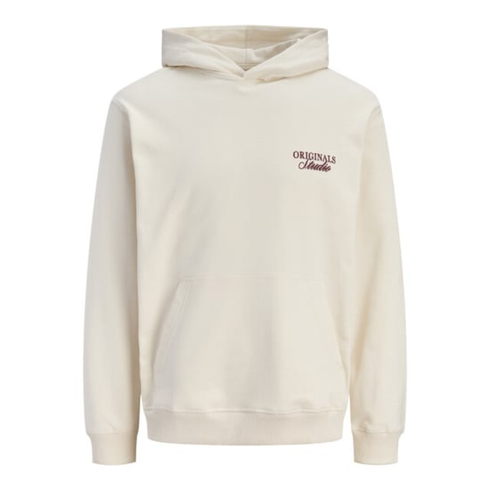 Jack & Jones Jornorrebro typo back sweat hood sn ecru - Image 1