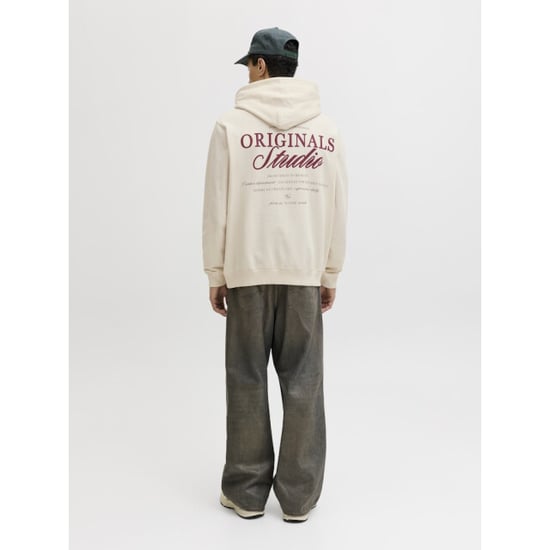 Jack & Jones Jornorrebro typo back sweat hood sn ecru - Image 4