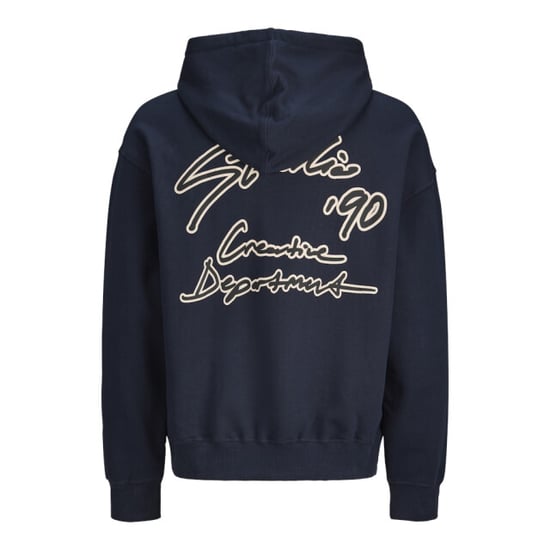 Jack & Jones Jornostalgia typo sweat hood navy - Image 5