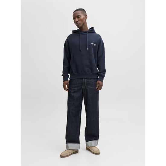 Jack & Jones Jornostalgia typo sweat hood navy - Image 6