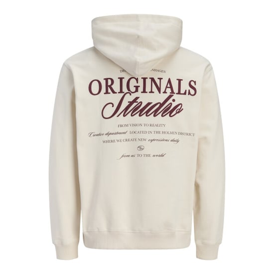 Jack & Jones Jornorrebro typo back sweat hood sn ecru - Image 6