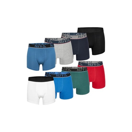 Phil & Co Boxershorts heren 8-pack multi effen kleuren - Image 1