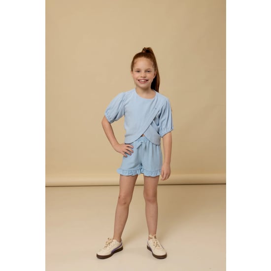Looxs Revolution Cropped blouse viscose/linnen voor meisjes in de kleur - Image 4