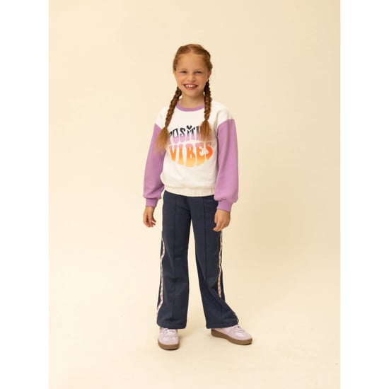 Looxs Revolution Sweater lila / offwhite positive vibes voor meisjes in de kleur - Image 1