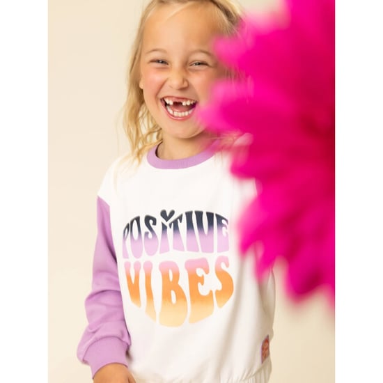 Looxs Revolution Sweater lila / offwhite positive vibes voor meisjes in de kleur - Image 4