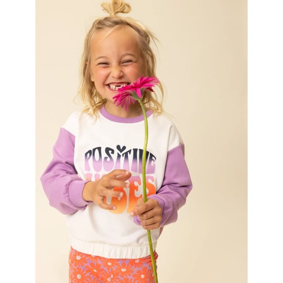 Looxs Revolution Sweater lila / offwhite positive vibes voor meisjes in de kleur - Image 6