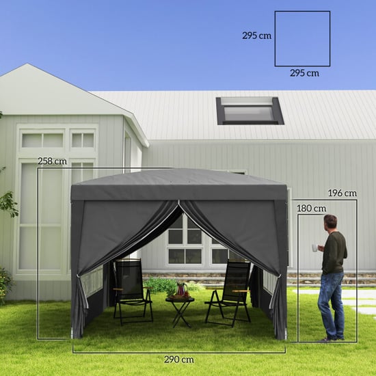 4goodz Partytent 3x3 m opvouwbaar met 4 zijwanden - - Image 3