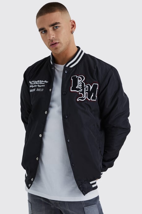 Nylon Varsity Jacket With Badges - Image 1
