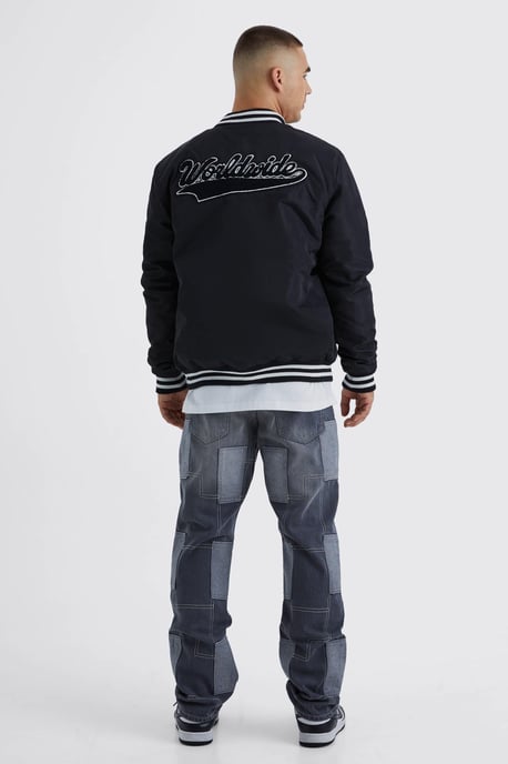 Nylon Varsity Jacket With Badges - Image 2