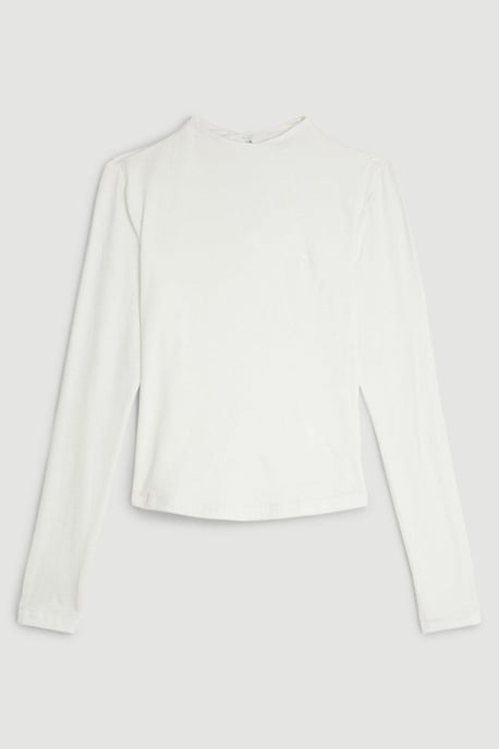 Stretch Cotton Funnel Neck Top - Image 4