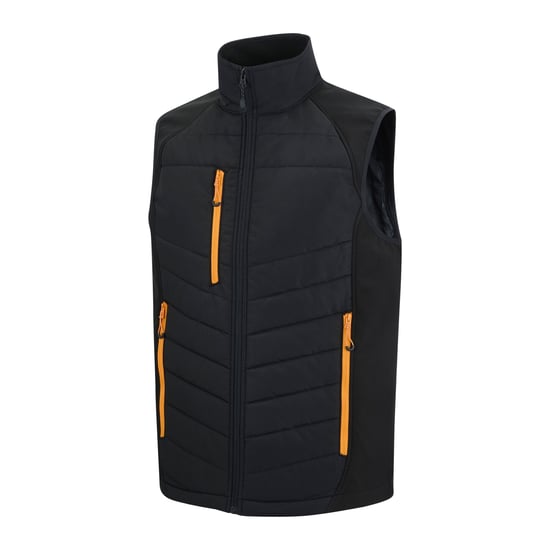Regatta Heren Gilet met volledige rits (Zwart/Oranje Pop) - Image 3