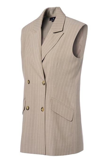 Chloe Gilet Zand / Offwhite - Image 4