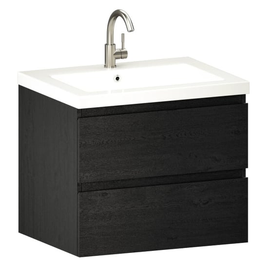 Mirlux Badkamermeubel karo 60cm eiken wastafel wit - Image 4