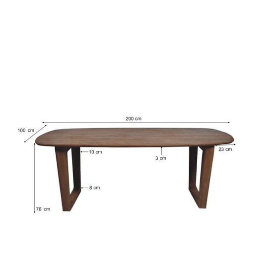 Livingfurn eetkamertafel cortez - mangohout 200 cm - Image 5