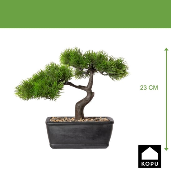 Kopu Lot de 2 plantes artificielles bonsaï mélèze env. 23 x 25 cm - Image 4