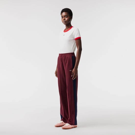 Lacoste damesjoggingbroek met open zoom en geweven details in rood - Image 4