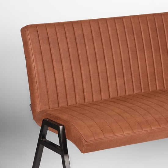 Label51 Eetkamerbank matz cognac microfiber 175 cm - Image 2